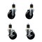 Service Caster 4'' Soft Rubber Wheel Swivel 1-7/8'' Expanding Stem Caster Set 2 Brakes, 4PK SCC-EX20S414-SRS-2-TLB-2-178 - alternate 1